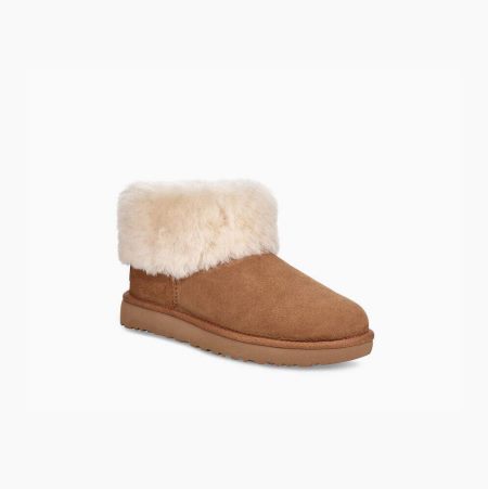 UGG Classic Mini Fluff - Boots Dame - Brune (NO-H477)